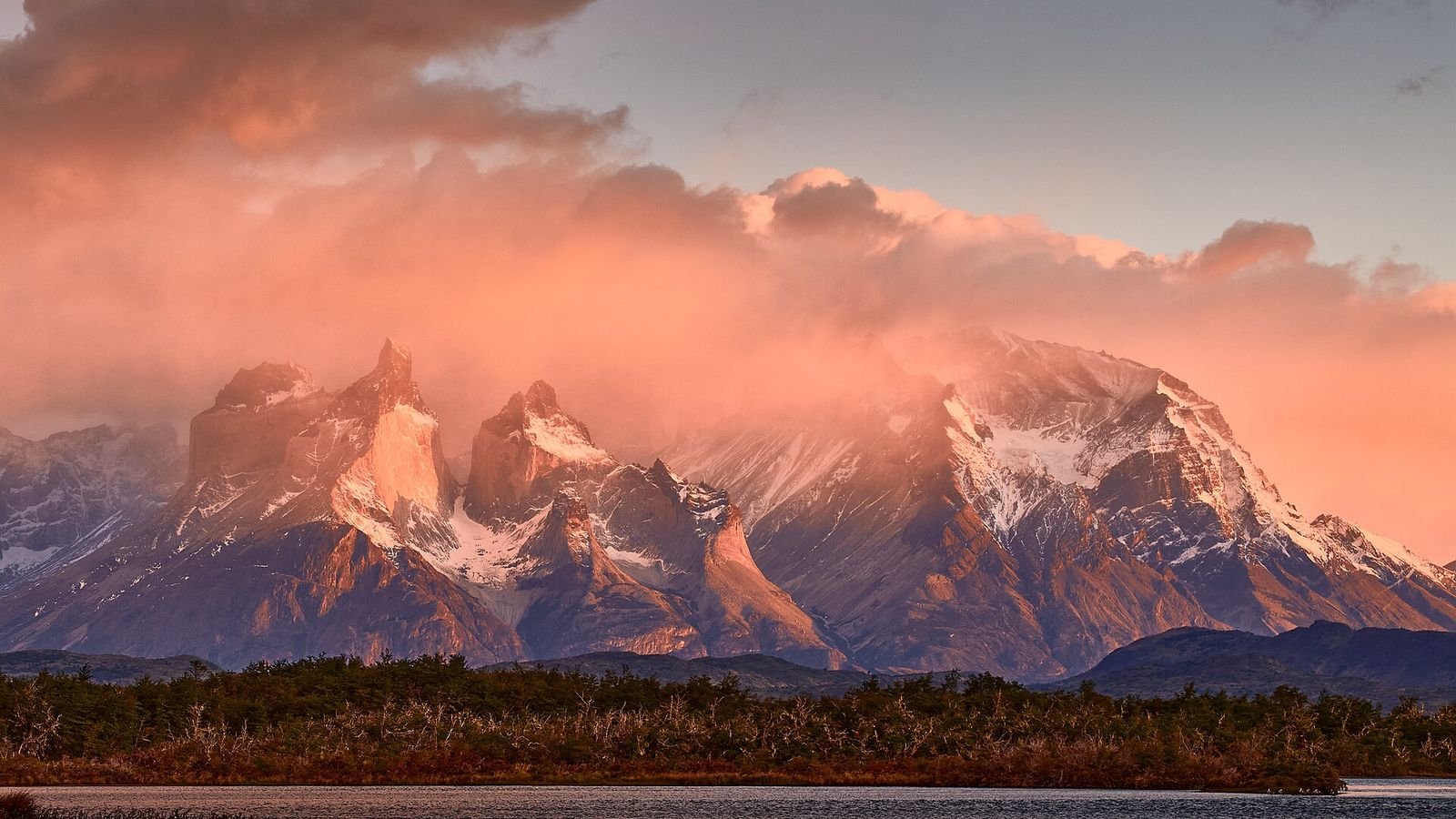 Sunrise on the Cuernos del Paine, Torres del Paine, Chile