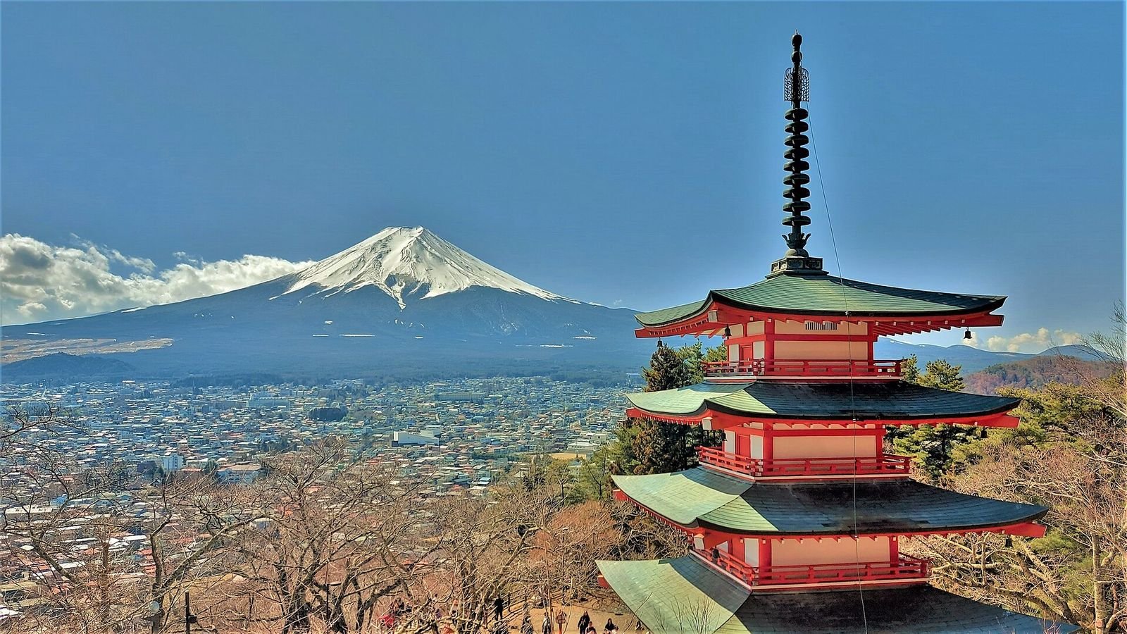 The Chureito Pagoda with Mount Fuji beyond, Japan