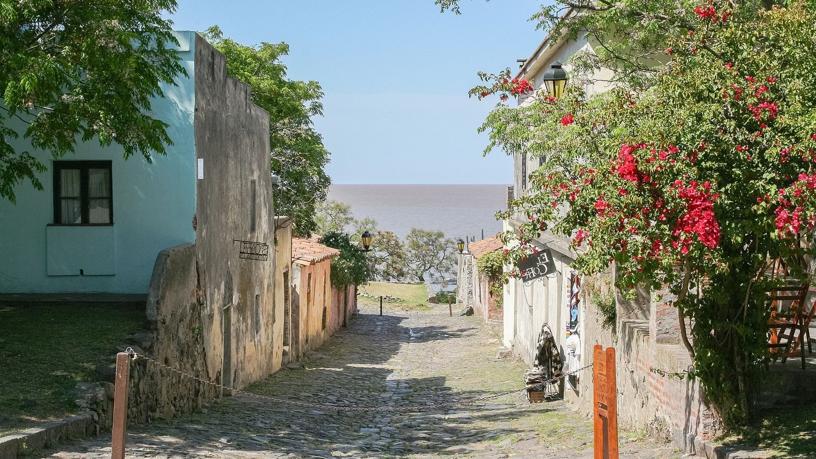 A cobbled street in Colonia del Sacramento, Uruguay